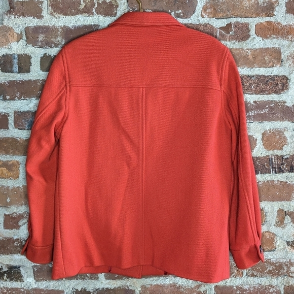Liz Claiborne Lizsport Medium Orange Wool Blend Button Up Jacket - Picture 5 of 8